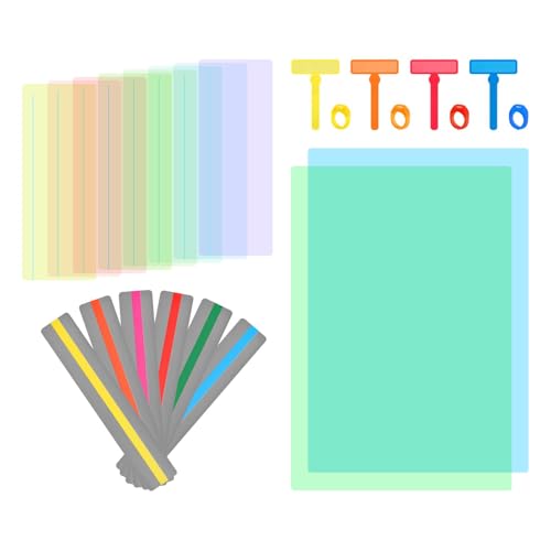 24Pcs Guided Reading Strips Set, 4 Styles Highlight Overlay Reading Tracker, Colored Readin-g Strips Bookmark Tools for Teacher Students Educational Classroom Supplies(Color:Multi)