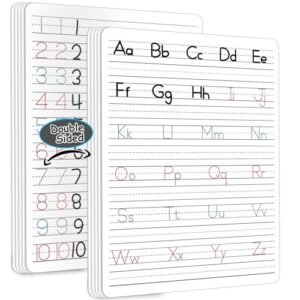 24Pcs Handwriting Practice Double Sided Cardboard for Student ABC Alphabet Tracing Dry Erase Whiteboard Letters Numbers Writing Paper Cardboard for Teacher Teaching Tool Portable Learning 12" x 9"
