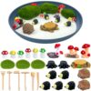 24 Pcs Hedgehog Zen Garden with Tray Sand Tools and Accessories DIY Micro Landscape Ornaments Suitable for Hedgehog Decor Meditation Room Office and Home Tools for Relaxation and Mindfulness