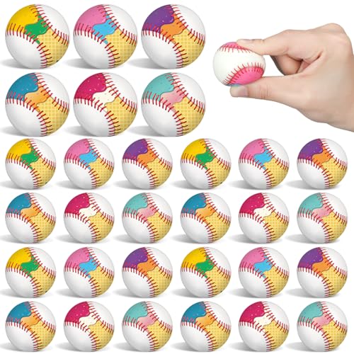 24 Pcs Ice Cream Drip Baseball Stress Balls 1.57 in Soft Foam Squeeze Baseballs Balls Party Favors Ice Cream Drip Sensory Fidget Toy Goody Bag Stuffers for Summer Game Reward Prize Birthday Supplies