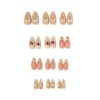 24Pcs Medium Fake Nails: Almond Shape with 3D Gold Flower & Red Heart, Easy Press-On Manicure Kit
