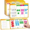 24Pcs Place Value Chart Dry Erase Flash Cards Double Sided Addition Subtraction Cardboard Math Whiteboard Math Manipulatives Teacher Portable Tool 12" x 9"