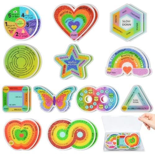 24 Pcs Sensory Sticker Set - Anxiety Sticker Kit with Different Textures, 2 Textured Surface Tactile Stickers for Teens & Adults - Sensory Strips - Stress Relief Classroom Must Haves