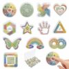 24 Pcs Sensory Stickers with 2 Textured Surfaces - Adhesive Fidget Strips for Anxiety Relief & ADHD Support, Includes Storage Box - for Office,Desk Use by Adults or Teachers
