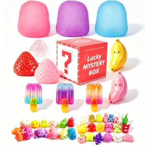 24PCS Squishy Squeeze Toy Set Classic Slow-Rise Packs of Strawberry Banana Candy Ice Cream Small Animals Different Designs Sugar Flexible Party Favors