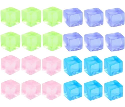24Pcs Stress Balls Fidget Toys Adults, Ice Cube Toys, Square Squeeze Ball - Small, Stress Balls for Adults, Halloween, Christmas, Easter, Adult Stress Relief Squeeze Toys for Desk Office