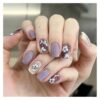 24Pcs Wearable French Fake Nails Square Pink Short Detachable Press On Nail Tips Nude Manicure Manicure Kit(Y21)