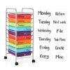24 Pieces 10 Drawer Rolling Storage Cart Labels 10-Drawers Teacher Supply Labels Storage Cart Classroom Decor for Teacher Office School Organization (Cursive Letters,Black)