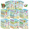 24 Sheets Summer Stickers Beach Hawaii Stickers for Kids Hello Summer Sea Beach Sticke with Sun Ice Cream Pineapple Watermelon Elements, Hawaii Tropical Party Decoration