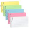 250 Count Colored Index Cards 3x5 Inch Flash Cards with Ring for School
