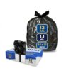 250 Pack of Plastic Prince 13 Gallon Heavy Duty Black Kitchen Trash Bags, 24" x 31", 1.1 Mil Flat Top Garbage Liners for Home, Office & Commercial Waste
