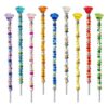 255Pcs Fairy Garden Accessories Outdoor Kit for Different Holidays, 12IN Fairy Wand Garden Stake Beads Kits with 225 Large Hole Beads, Beaded Garden Stake Kit (Crystal Flower)