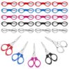 25 Pack Assorted Folding Scissors in Vibrant Colors for Daily Use, Sharp Portable Foldable Snips with Durable Plastic Safety Cover, Stainless Steel Mini Scissors Bulk Pack for Arts Crafts