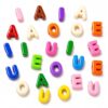 25pcs Large Vowel Letter Beads with 6mm Hole, 20mm 3D Bubble Letter Charms