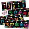 25 Pieces Number Line for Classroom Wall 0-120 Number Line Bulletin Board Border Chalkboard Brights Math Poster Classroom Decorations for Teachers