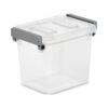 2.5 Qt Stackable Storage Bin, Clear Plastic with Write-On Latch, 5-Pack