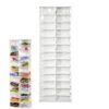 26-Pocket Clear Door Hanging Organizer for Sweatshirts, Shoes, and Storage, 63" x 22" Foldable Space-Saving Design, White