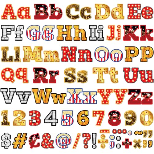 260PCS Movie Night Bulletin Board Letters Set Back to School Classroom Decoration Movie Theater Upper and Lowercase Alphabet Numbers and Punctuation Cutouts Film Bulletin Board for Home School Office