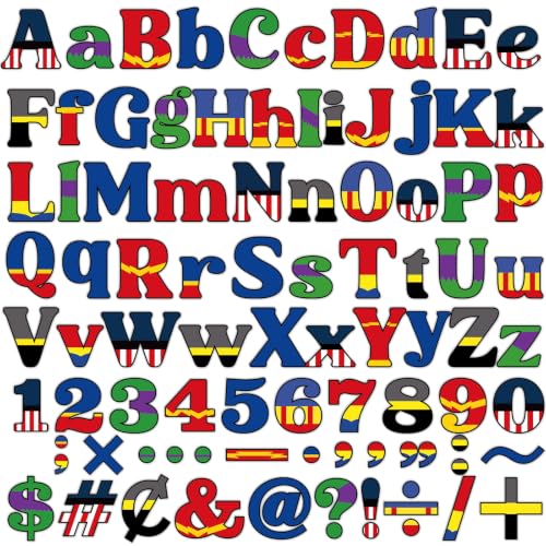260PCS Super Themed Alphabet Number Bulletin Board Cartoon Hero Classroom Decorations City Hero Themed Letters Number Punctuation Symbol Combo Pack Set for Back to School Classroom Door Wall Decor