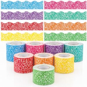 262ft Colorful Composition Bulletin Board Borders 8 Rolls Composition Notebook Classroom Bulletin Board Decorations Wavy Scalloped Border Trims for Back to School Party Office Chalkboard Window Decor