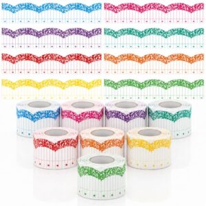 262ft Composition Notebook Bulletin Board Border Colorful Composition Paper Bulletin Borders Decorative Wavy Scalloped Border Trims for Back to School Classroom Home Office Wall Chalkboard Door Decor