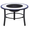 26.8 Inch Mosaic Fire Pit for Garden Patio, Decorative Ceramic and Steel Outdoor Fire Bowl with Three-Leg Stand for BBQ and Warmth