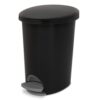 2.6 Gallon Small Plastic Bathroom Trash Can with Step Lid, Black