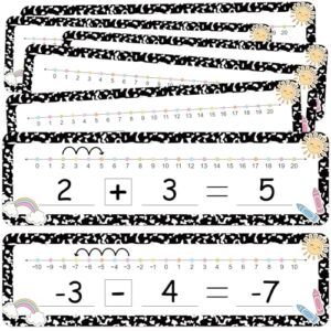 26 Pack Composition Number Line Dry Erase Boards Cards 13.7”x4” Double Sided Writable and Erasable Board -10-10 on One Side 0-20 on Other Side for Students Classroom Home Whiteboard Math Manipulatives