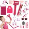 26PCS Hair Salon Toys for Girls Pretend Hair Styling Set for Kids 3-5 4-6, Role Play Dress Up Beauty Kit for Girls 5-7 6-8 with Sound and Lights, Birthday Gifts for Toddler Girls 3 4 5 6+