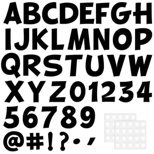 270Pcs 3In Bulletin Board Paper Letters and Numbers, Capital Letters, Numbers, Punctuation Card Stock Punch Out Letter for Classroom Poster Bulletin Board Window Door Home Decor Mailbox Sign, Black