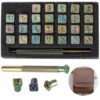 27 PCS Alphabet Stamp Punch Set for Leather Craft, Capital Letter Stamp Punch Set with Foam Slot Storage, Letter Stamping Tools, 6 mm Imprinting Letter Stamp, Leather Art DIY Craft Tool Kit