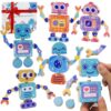 28-Piece Wooden Snap-Together Take-Apart Robot Building Blocks for Kids 3-6
