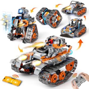 28°C 5-in-1 STEM Building Set Toys for Kids Remote & App Controlled Construction Robot/Car/Tank/Bulldozer/Tracked Racer Coding Kit for Boys Girls Age 6 7 8-12+ Year Old (552 Pcs)