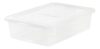 28 Quart Clear Plastic Storage Container 24" Lx16.25 Wx6 H Snap Latching Lid Stackable Under Bed Closet Organizer Single Pack