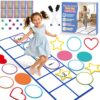 29 Pcs Elkonin Box Floor Mat Activity Set, Kindergarten Classroom Must Haves, Hopscotch Mat Phonics Games Science of Reading Phonemic Awareness and Sight Words Special Education Tool
