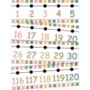 29PCS Number Line for Classroom Wall Boho Number Line Bulletin Board Border -20-120 Math Learning Poster Laminated Strips for Bulletin Board Classroom Back to School Decorations Teaching Supplies