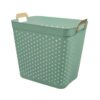 2 Bushel Flexible Rectangle Laundry Basket Decorative Tote, Sage Green