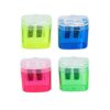 2 Hole Pencil Sharpener for Kids, Manual Pencil Sharpener with Container, Dual Hole Colored Pencil Sharpener, Portable School Art Drawing Sharpener for Classroom Supplies
