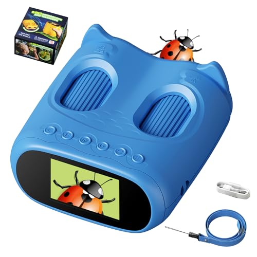 2 in 1 Handheld Microscope and Telescope for Kids, 4K 2.0" Screen, 1000X Digital Microscope for KidsPortable Educational Toys, for Age 4-12 Year Old Boys Girls Children Students