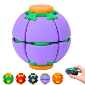 2 in 1 Press and Auto Rotate Decompression Fidget Spinner Auto Rotate Fidget Toys Stress and Anxiety Relief Fidget Spinners for Adults and Kids,Purple