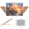 2 in 1 Rotating Tilting Puzzle Board with Drawers, 1500 Piece Jigsaw Puzzle Board with Protective Cover 4 Wheels 4 Sorting Trays, Puzzle Table for Puzzle Lovers, 35 X 27 Inch