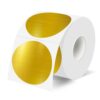 2Inch Circle Holographic Gold Thermal Labels, Waterproof Printable Round Direct Thermal Stickers, Self-Adhesive for Small Business Logo, QR Code, Price Tag & Packaging, 300Pieces/Roll