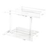 2 Layer Sliding Metal Below Counter Storage Pull Out Basket for Kitchen Bathroom Cabinets Customizable Shelf Space Saver Space Saving Cabinet Shelf