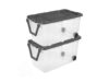 2pack-Large Clear Plastic Storage Bins with Lids and Wheels, 160 Quart Stackable Heavy Duty Organizer Bins for Garage, Basement, Closet, Toy Room – Drip Resistant, Ergonomic Handle, Secure Latches