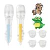 2 Pack 2.6mm Fuse Bead Pen with 4 Swappable Lidded Compartments, Precision Bead Placement Tool, Comfortable Grip for DIY Crafts (Blue& Yellow)
