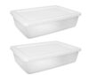 (2 pack) 28 Quart Clear Storage Bin with Lid, Under Bed Storage Container, Low-Profile Stackable Plastic Bin for Clothes, Towels