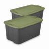 2 Pack 30 Gallon Large Plastic Storage Bins with Full-Grip Handles, Gray