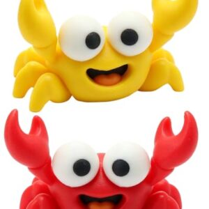 2 Pack 3D Printed Crab Pen Holder,Fun Weightlifting Crab Claw Pen Stand