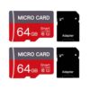 2 Pack 64GB Micro SD Card Class10 Memory Card U3 TF Card with Adapter for Smartphones, Tablets, and Cameras