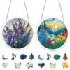 2 Pack Acrylic Puzzle Suncatcher Window Hanging, 83 PCS 8 Inch DIY Acrylic Jigsaw Puzzle Sun Catcher for Windows, Stained Glass Garden Suncatchers